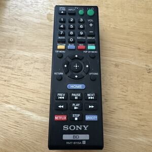 SONY BD Blu-Ray Player Remote Control RMT-B115A Genuine Sony OEM Black
